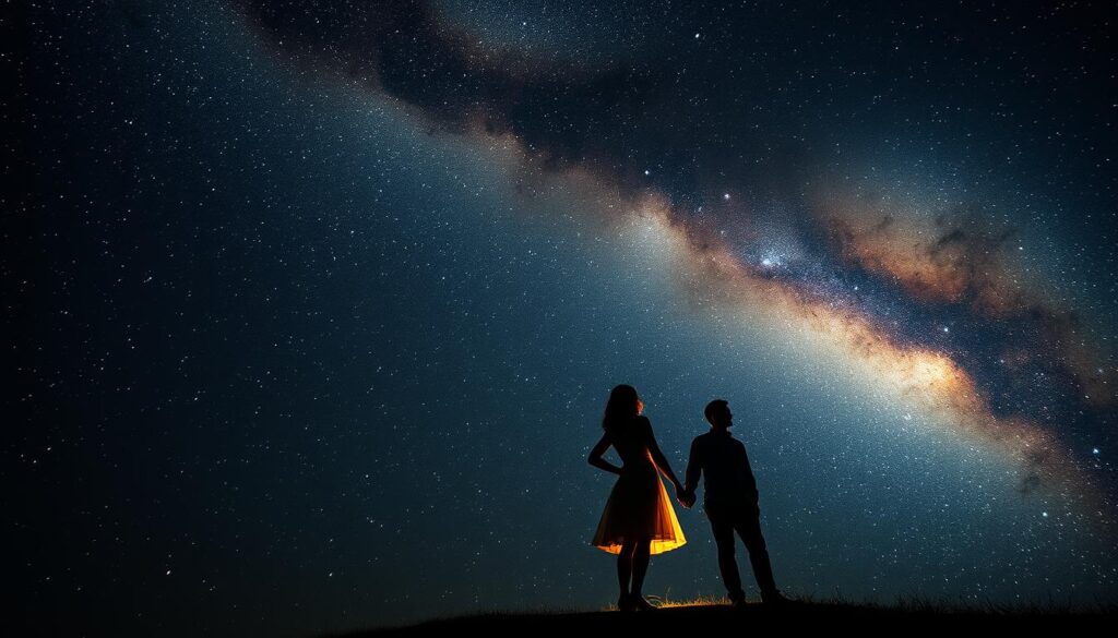 Milky Way's embrace in cosmic love