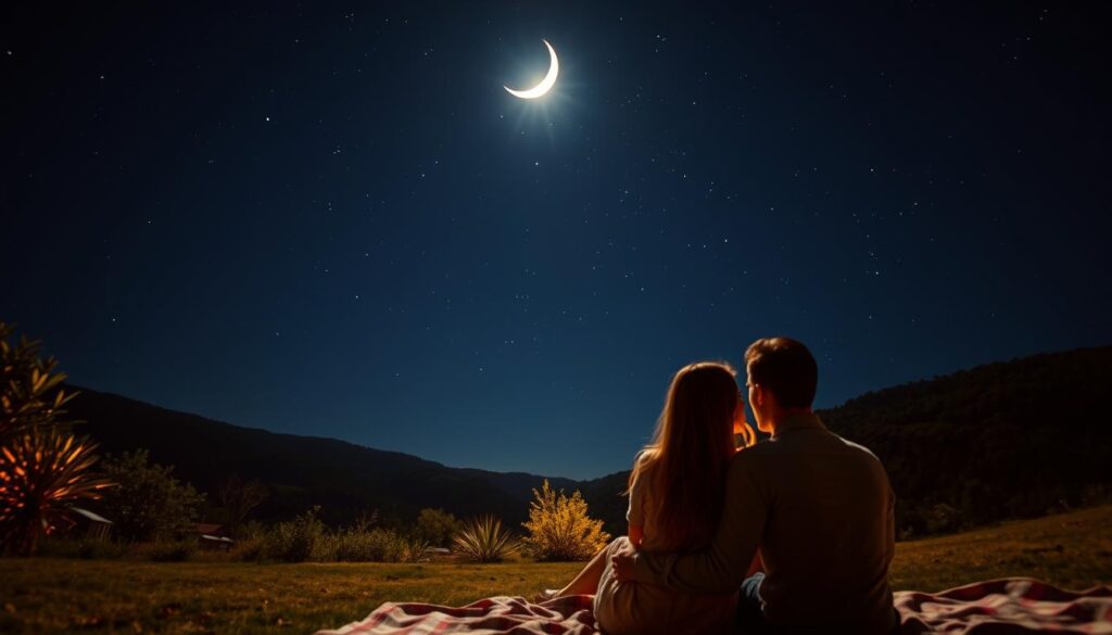 Romantic star-gazing date