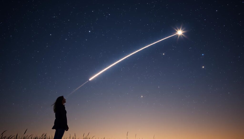 Shooting star symbolizing ephemeral love