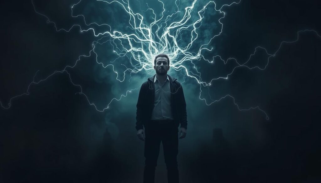 A pensive figure stands in the center, surrounded by a swirling vortex of emotions. Ethereal tendrils of energy radiate outward, manipulating the subject's psyche. The lighting is dramatic, casting deep shadows and highlighting the intensity of the moment. The background is a hazy, dreamlike realm, conveying a sense of otherworldliness and the fragility of the human experience. The composition is balanced, with the central figure serving as the anchor point for the chaotic, yet captivating, emotional landscape. A pensive figure stands in the center, surrounded by a swirling vortex of emotions. Ethereal tendrils of energy radiate outward, manipulating the subject's psyche. The lighting is dramatic, casting deep shadows and highlighting the intensity of the moment. The background is a hazy, dreamlike realm, conveying a sense of otherworldliness and the fragility of the human experience. The composition is balanced, with the central figure serving as the anchor point for the chaotic, yet captivating, emotional landscape.